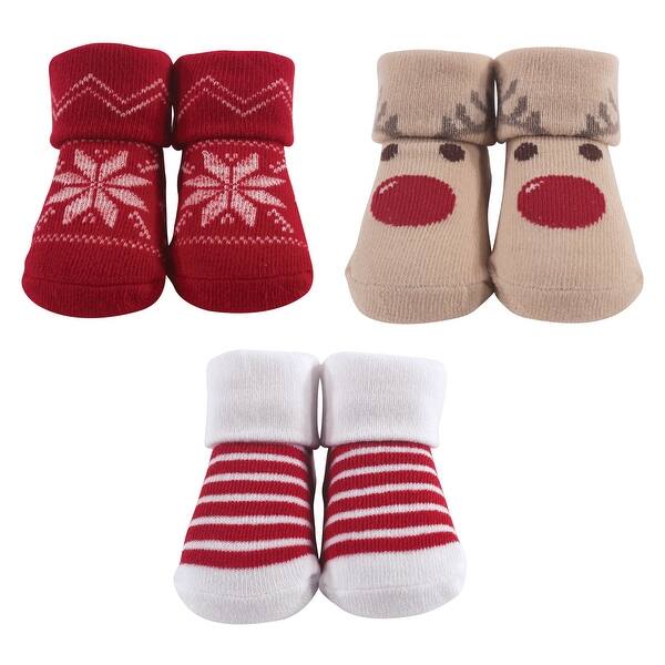 slide 1 of 1, Hudson Baby Infant Unisex Socks Boxed Giftset, Reindeer, One Size - Reindeer One Size - Reindeer