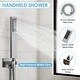 preview thumbnail 32 of 35, 12" Wall Mount LED Rainfall 3 Way Thermostatic Shower Faucets Sets with 6 Body Jets