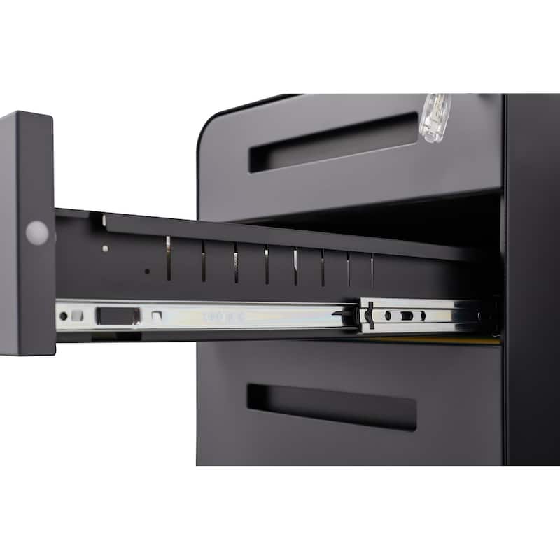Anmytek 3 Drawer Mobile Filing Cabinet Cold Rolled Steel Anti Tilt 5 Wheel Modern Simple Style