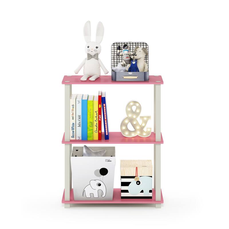 Furinno Turn-S-Tube 3-Tier Compact Multipurpose Shelf Display Rack with Square Tube