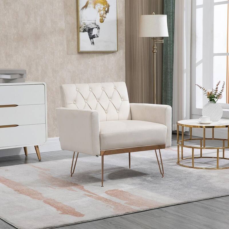 Modern Upholstered Velvet Accent Chair