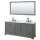 Option Dark Gray, Black Trim, White Carrara Marble Top