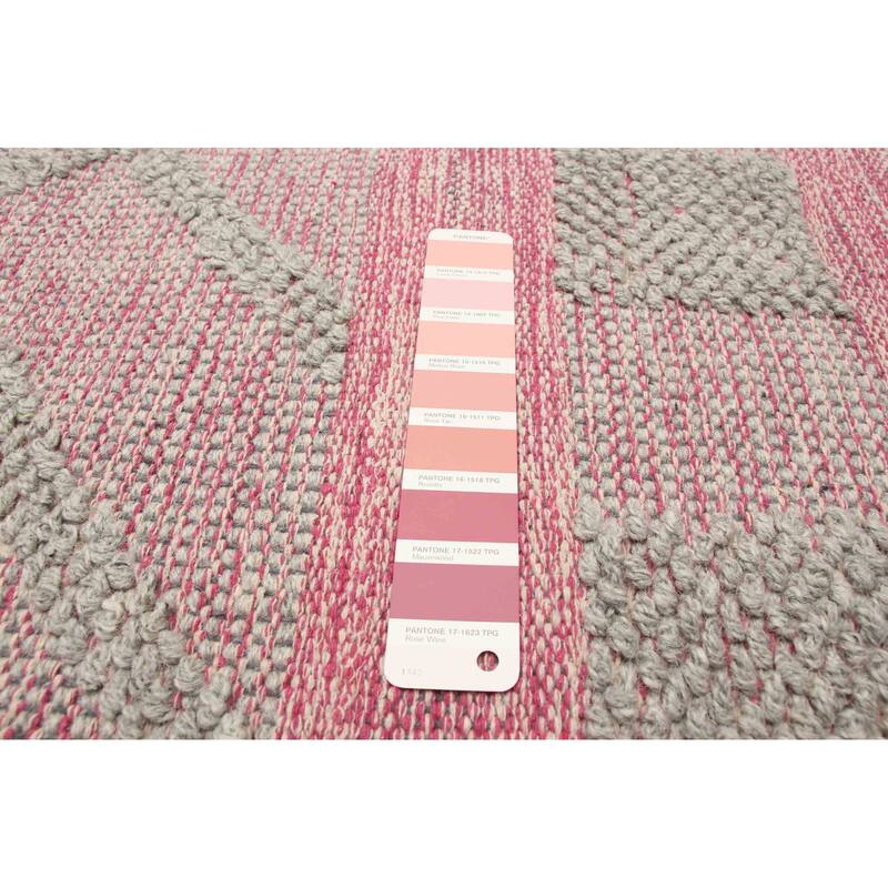 ECARPETGALLERY Braid weave Sienna Pink Wool Rug - 4'10 x 8'2