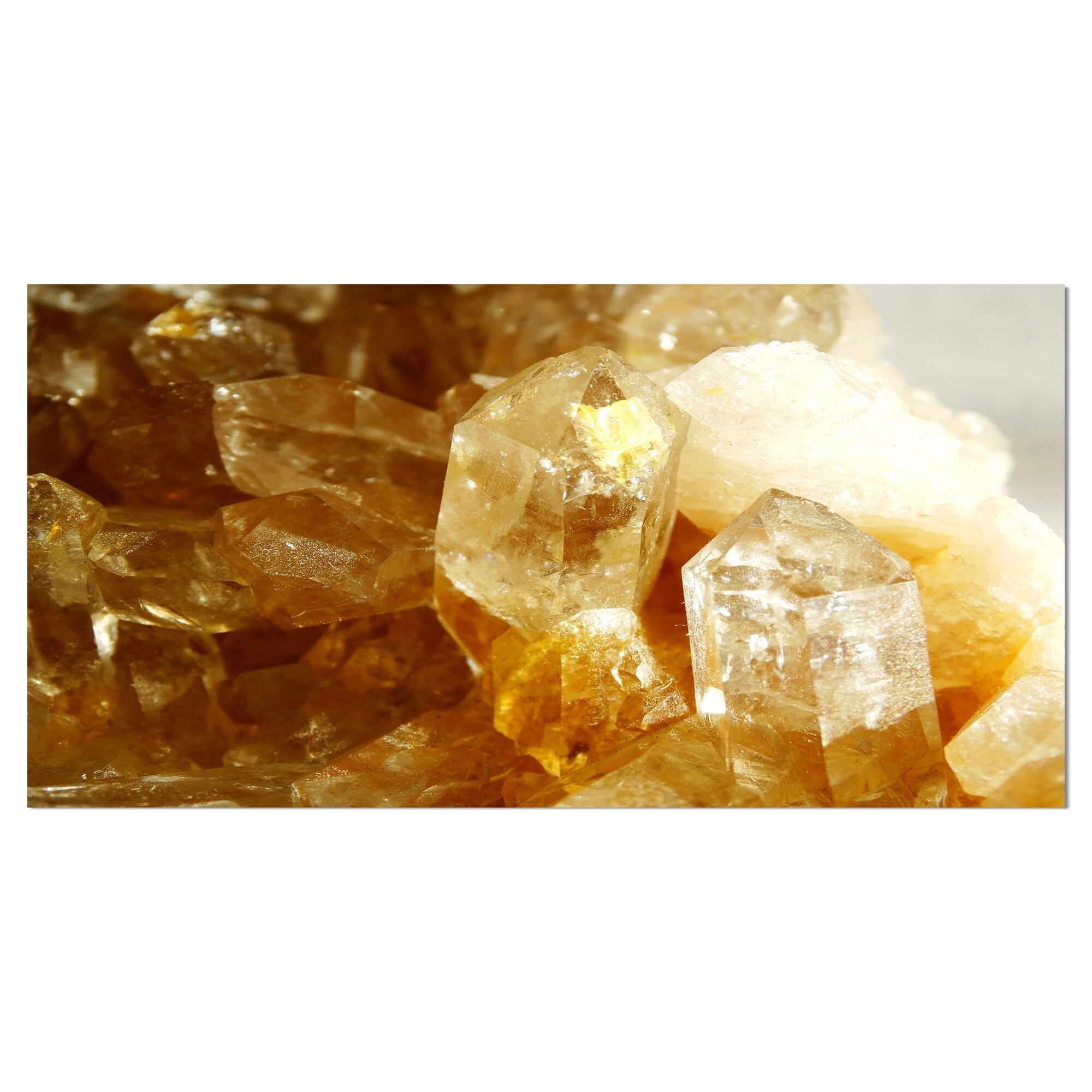 Designart Citrine Geode Stone with Natural Crystal Patterns  -image