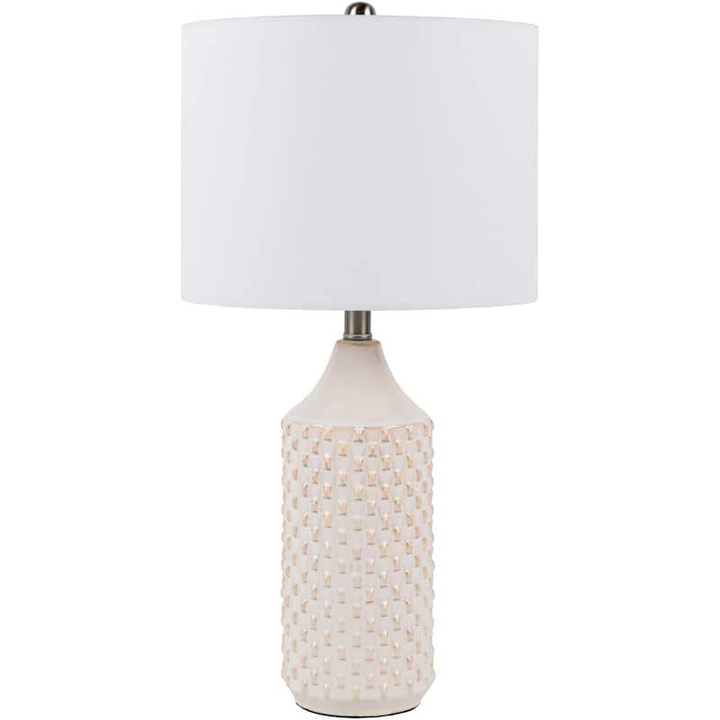 Pio Tall Traditional Ceramic Table Lamp - 25"H x 13"W x 13"D - 25"H x 13"W x 13"D - White/Beige