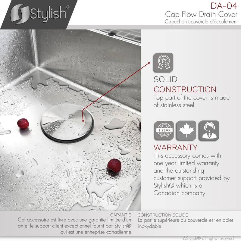 STYLISH CapFlow Drain Cover 3.5 inch Opening