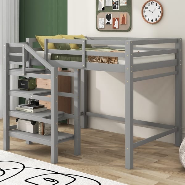slide 2 of 32, Multifunctional Design Full Size Loft bed