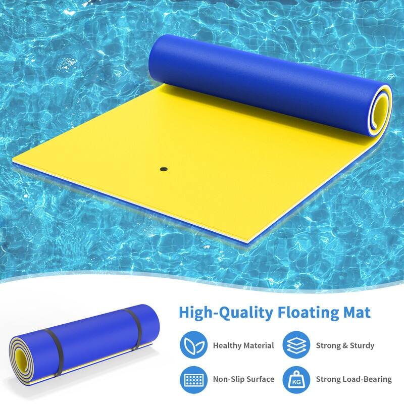 3 Layer Swimming Pool Float Lily Pad Floating Mat 9'X6'