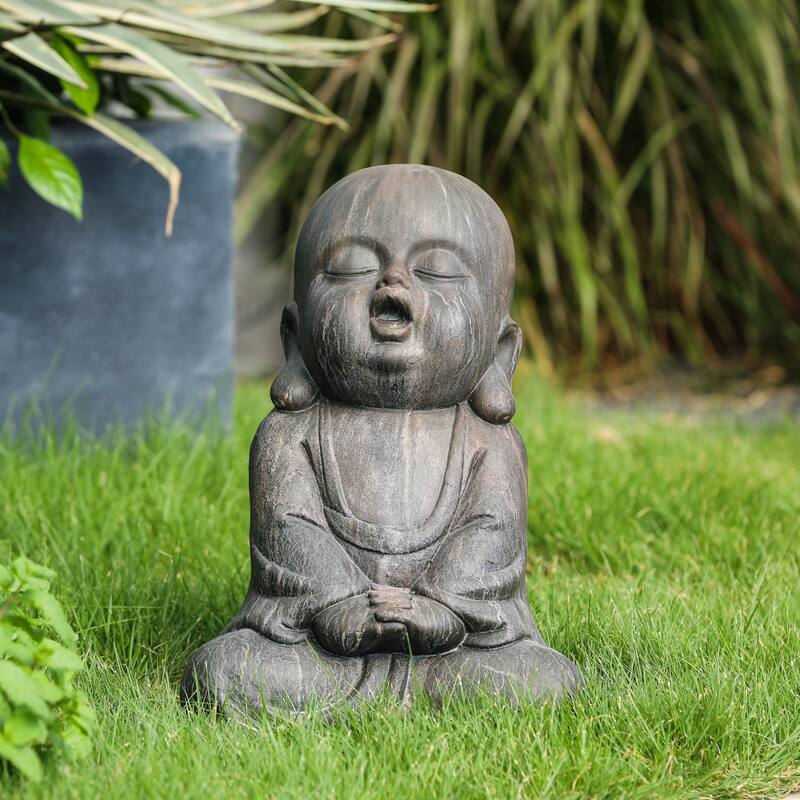 Meditating Buddha Monk Garden Statue