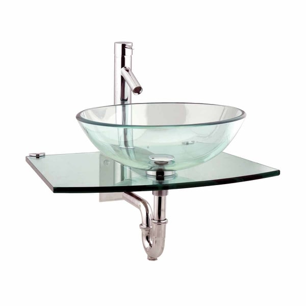 Unique Tempered Glass Wall Mount Vessel Sink Clear Durable | Renovator's Supply