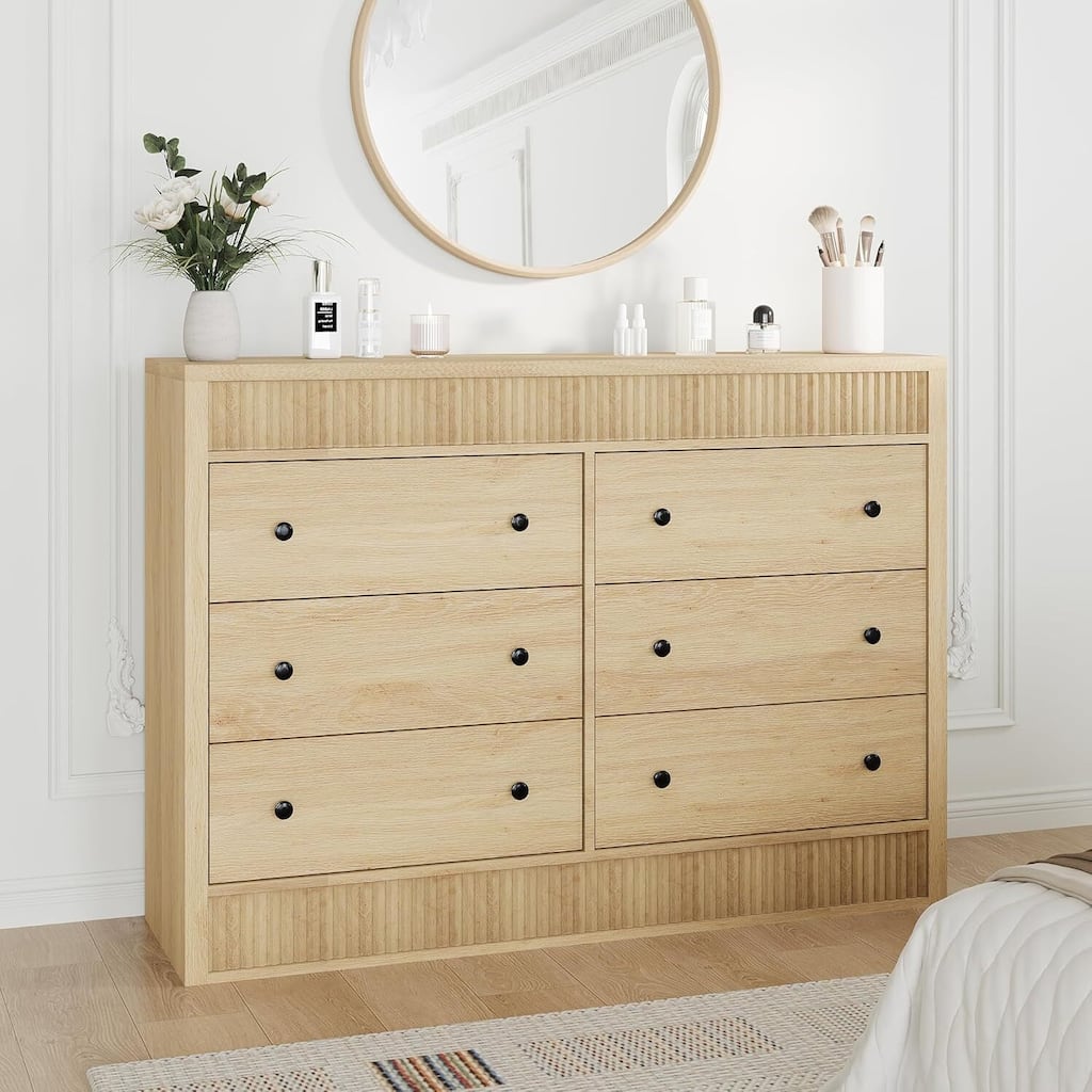 6 Drawer Dresser Storage Organizer for Living Room, Bedroom, Hallway