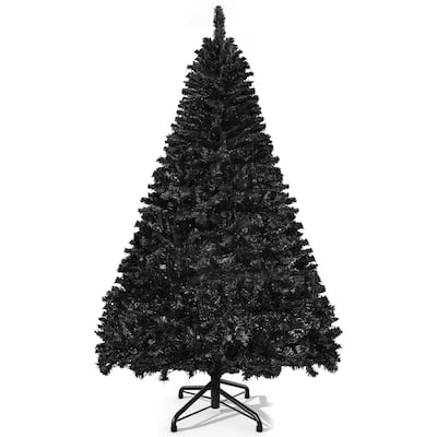 6/7.5FT Halloween Black Spruce Artificial Christmas Tree