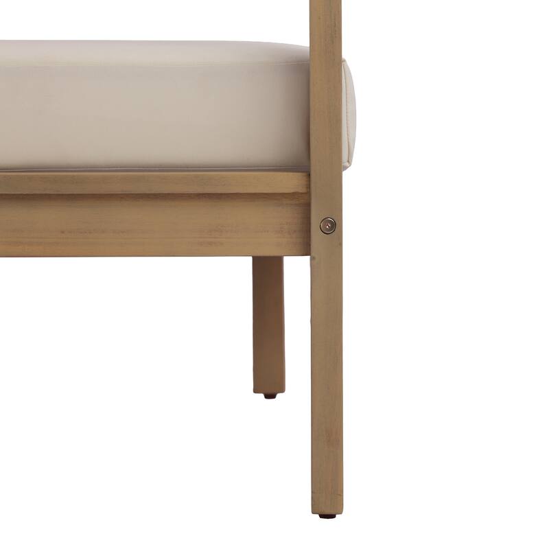 Christopher Knight Home - Modern 77.95" Wide Outdoor Patio Club Chair with Ergonomic Slatted Backrest & Soft Cushion