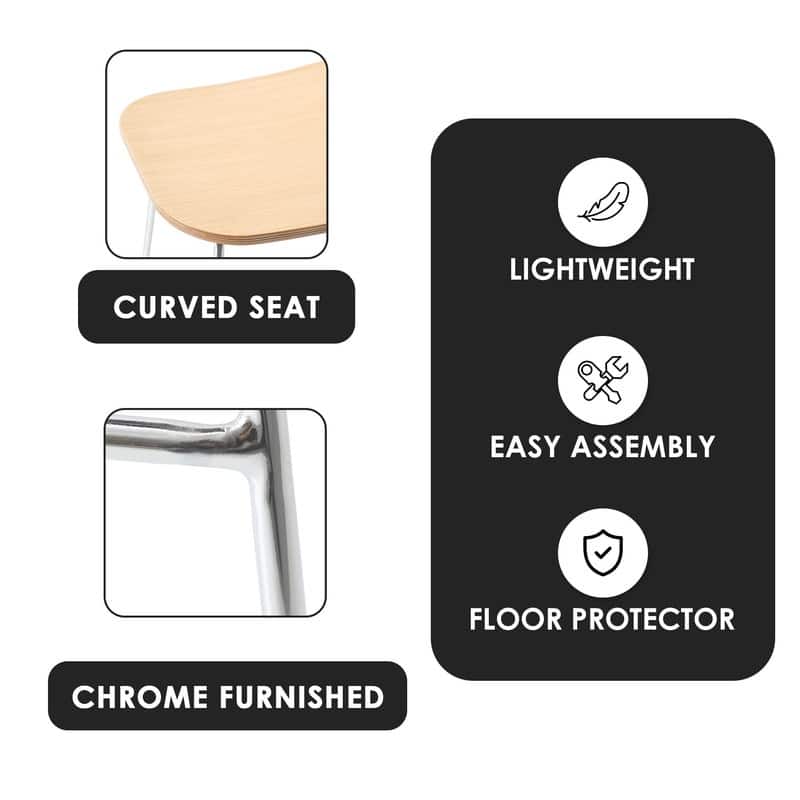 Melrose Modern Wood Saddle Seat Counter Stool by LeisureMod