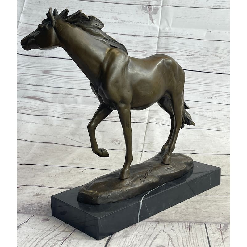 Large Arabian Horse Bronze Sculpture Statue By Williams Figurine Figure Decor