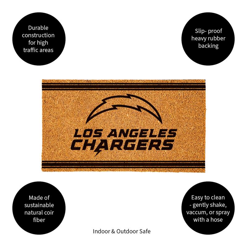 28 in. x 16 in. Los Angeles Chargers, Coir Mat