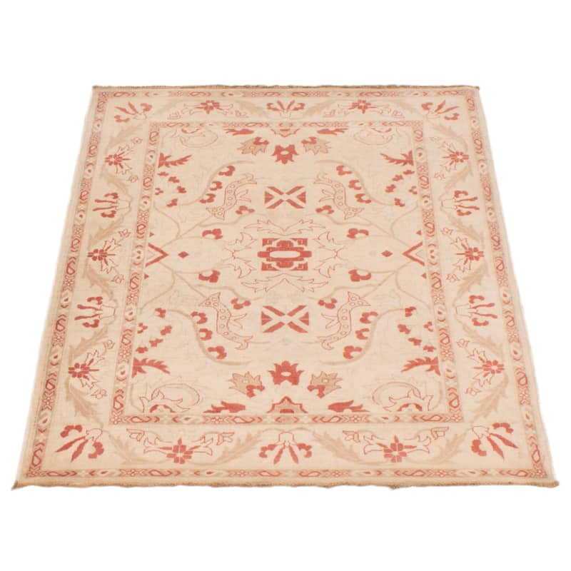 ECARPETGALLERY Hand-knotted Peshawar Finest Cream Wool Rug - 3'4 x 4'9