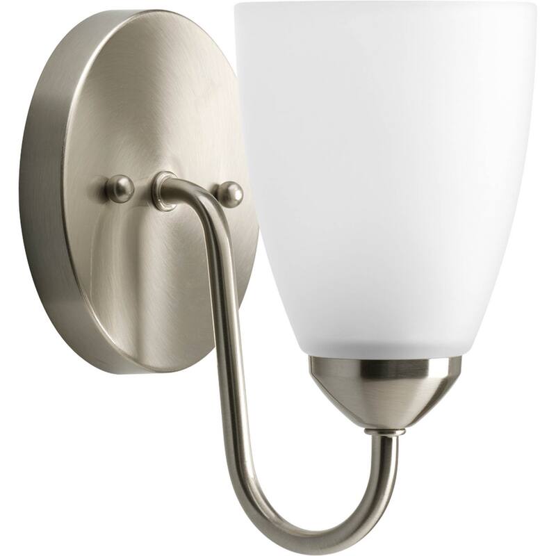 Gather Collection 1-Light Brushed Nickel Etched Glass Traditional Bath Vanity Light