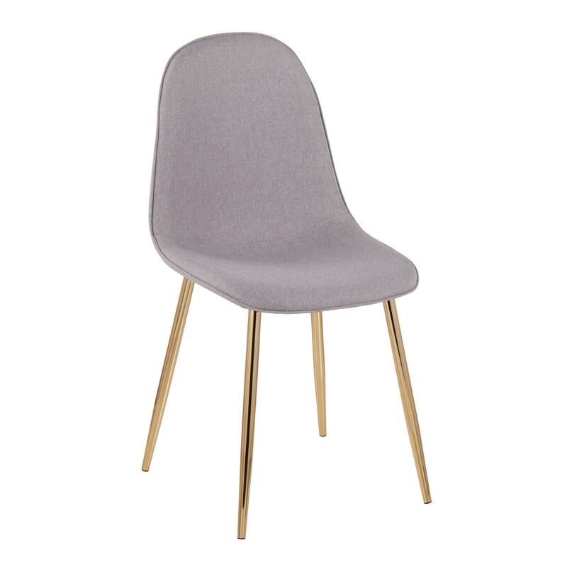 Silver Orchid Stone Gold Dining Chair - Set of 2 - Light Grey Fabric