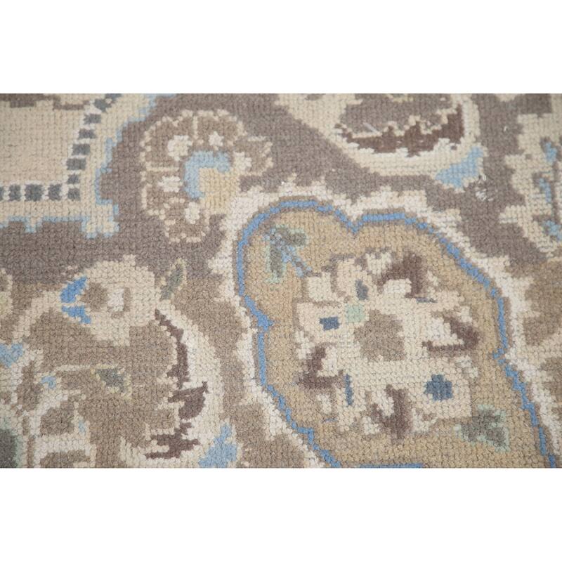 Hand Knotted Oriental 100% Wool Carpet Traditional Floral Beige & Ivories Tabriz Area Rug - 12' 8'' X 9' 8''