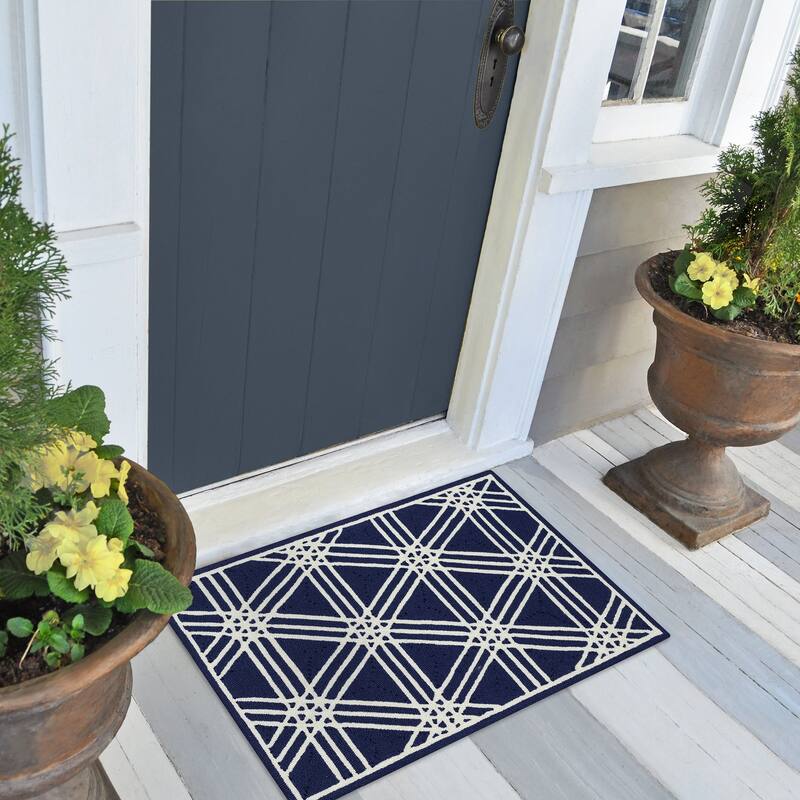Liora Manne Capri Hex Indoor/Outdoor Rug - 2' x 3' - Navy