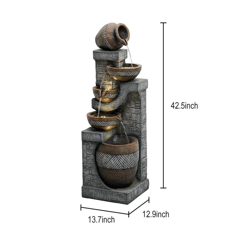 Garden Water Fountain, Resin Fountain for Home Garden Decor