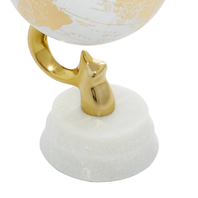 Gold Aluminum Globe with Marble Base