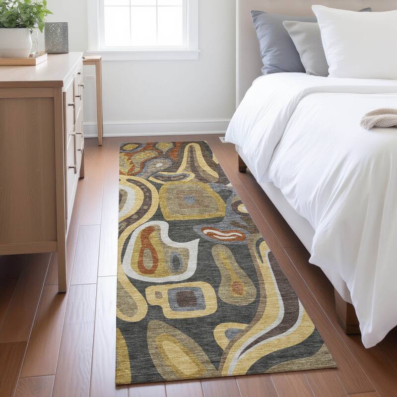 Machine Washable Indoor/ Outdoor Modern Picasy Chantille Rug