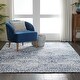 preview thumbnail 34 of 53, Nourison Damask Distressed Contemporary Area Rug 2'3" x 3'9" - Ivory/Navy - Runner/Rectangle