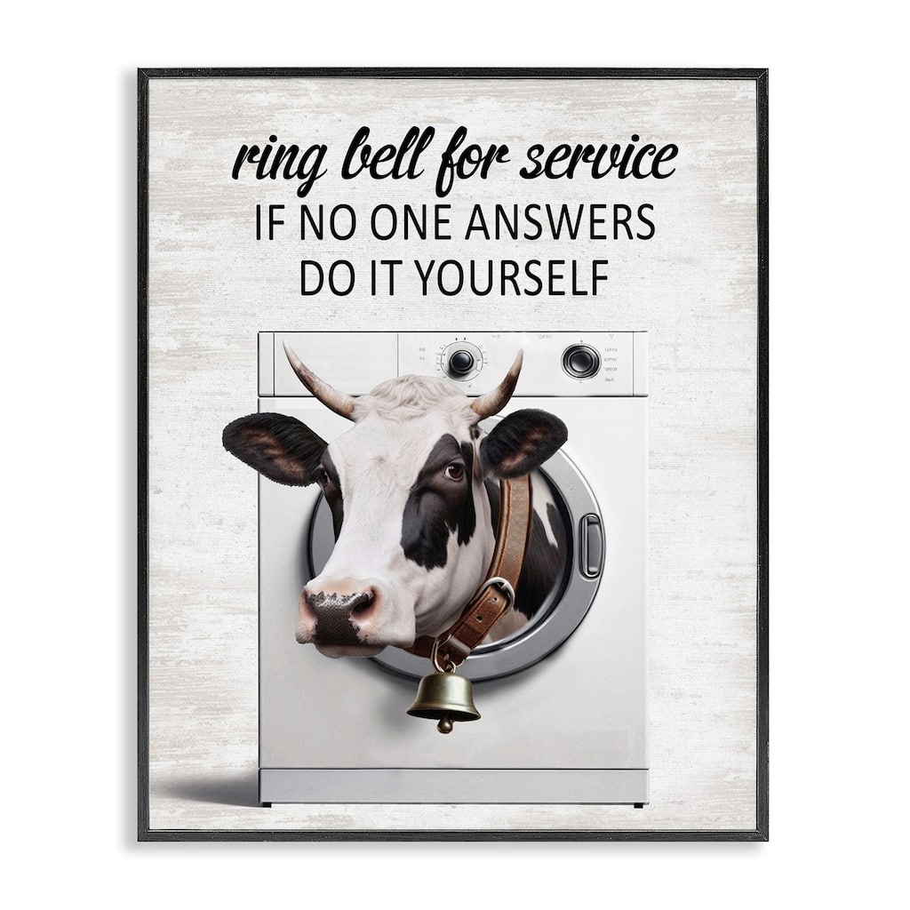 Stupell Sassy Cow Laundry Framed Giclee Art Design By Lettered and Lined