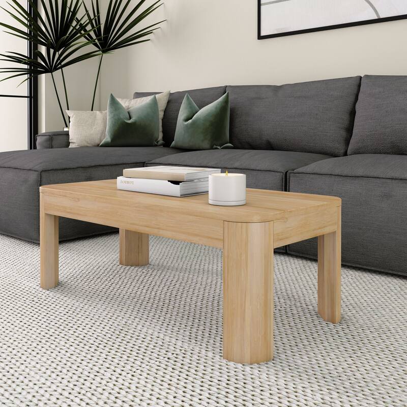 Plank and Beam Contour Rectangular Coffee Table - 40"