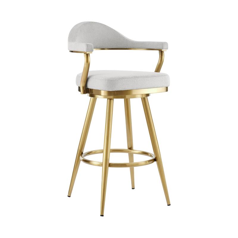 Justin Upholstered Bar or Counter Height Chair Swivel Barstool with Arms