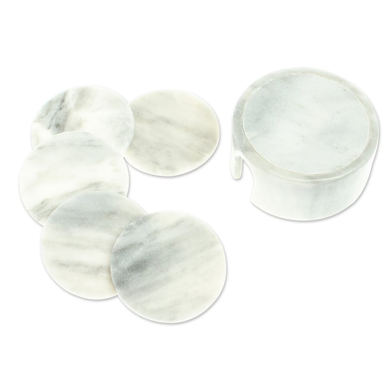Novica Handmade Modern Marble Marble Coasters (Set Of 5)