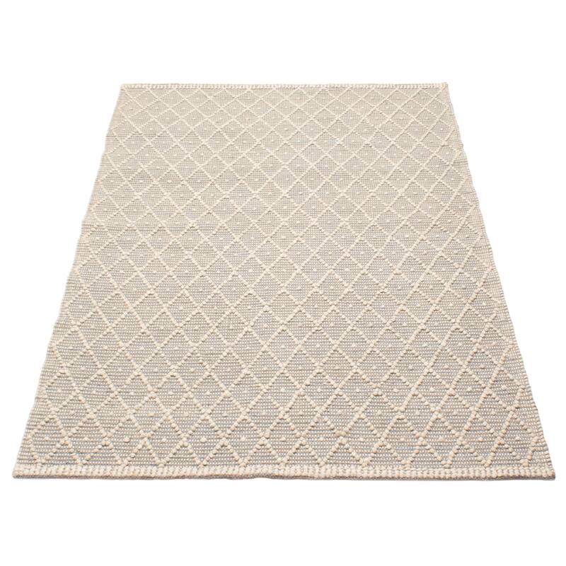 ECARPETGALLERY Braid weave Sienna Grey Wool Rug - 5'1 x 8'0