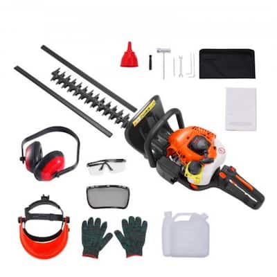 Orange Aluminum Gas Hedge Trimmer, 26CC, 180° Adjustable Head - 42.5''x9.1''x9.5''