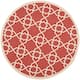 SAFAVIEH Courtyard Lawanda Trellis Indoor/ Outdoor Waterproof Patio Backyard Rug - 6'7" x 6'7" Round - Red/Beige