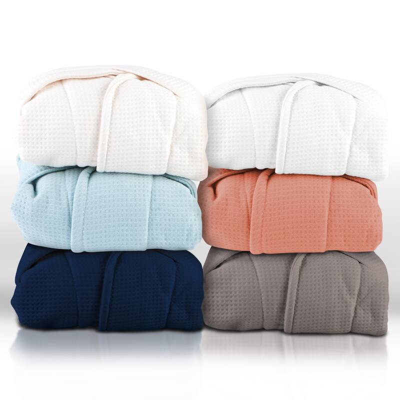 Superior Cotton Waffle Weave Spa Bath Robe