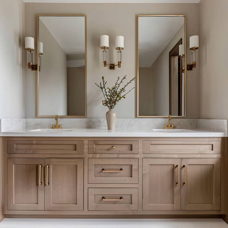 Double Handles 4 inche Centerset Bathroom Sink Faucet