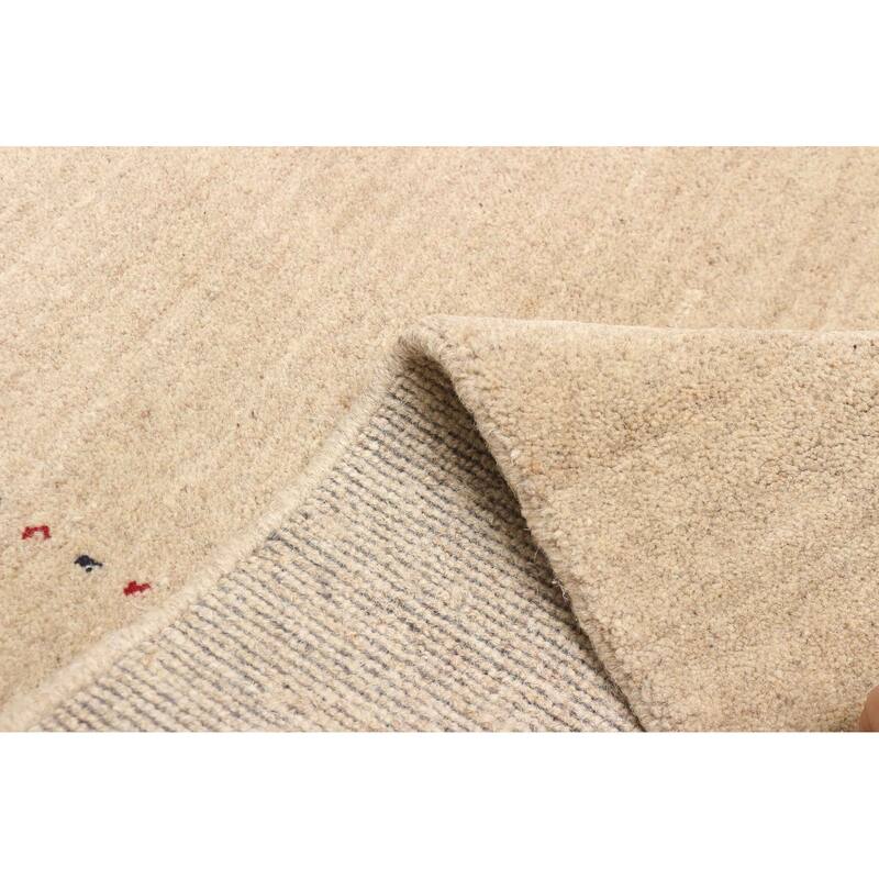 ECARPETGALLERY Hand Loomed Kashkuli Gabbeh Tan Wool Rug - 4'0 x 5'9