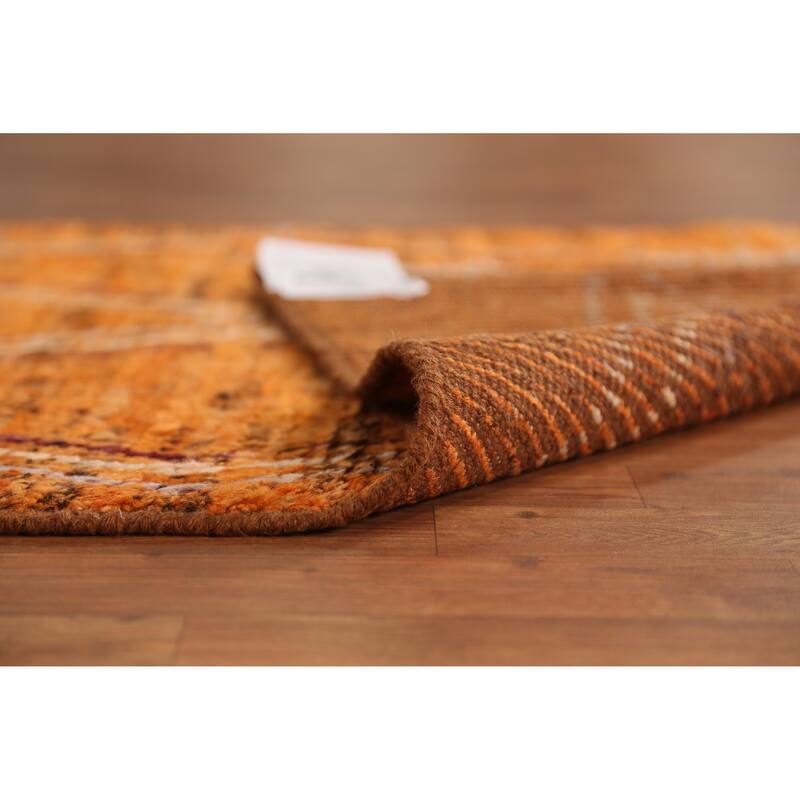 Orange Moroccan Runner Rug Handmade Tribal Wool Carpet - 3'3" x 9'8"