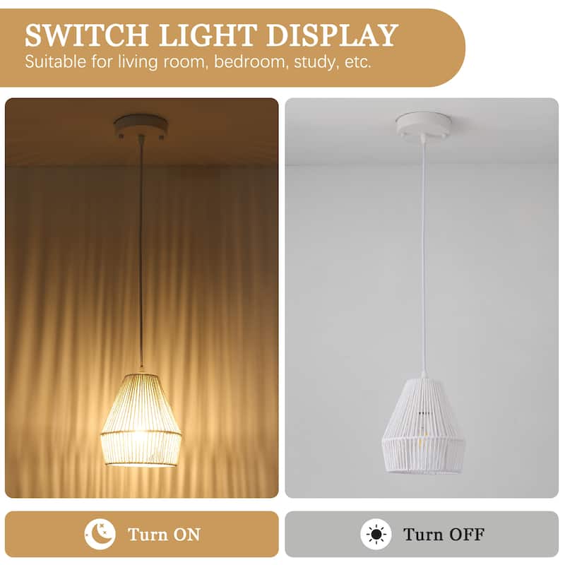 7.28-inch minimalist Bohemian-style single-light metal chandelier 3-piece set