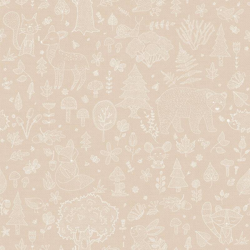 Galerie Wallcoverings Little Explorers 2 Forest Kingdom Non-woven Matte Wallpaper Roll - 33 feet x 21 inches - Beige