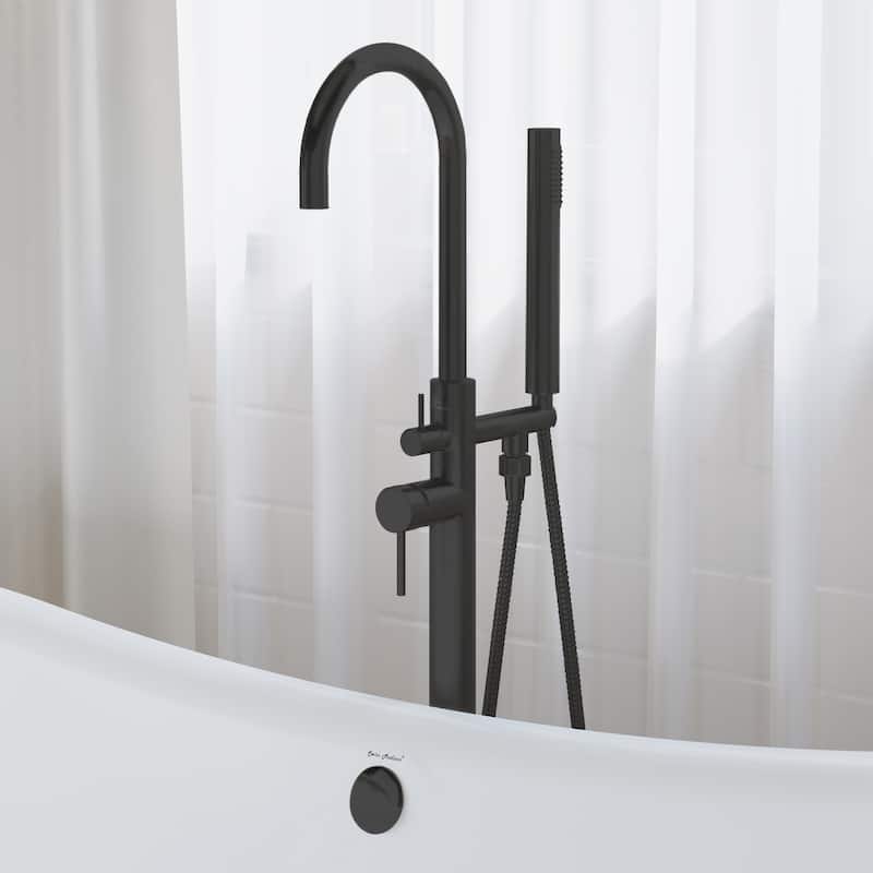 Ivy Freestanding Bathtub Faucet in Brushed Gold - Matte Black