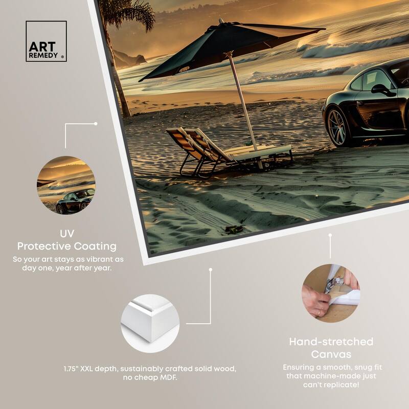 Lovely Sunset Beach Drive Canvas by Art Remedy