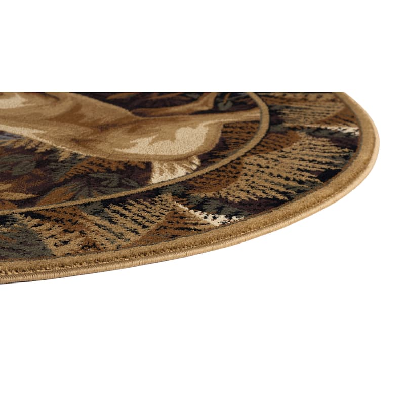 Natural Lodge Novelty Graphic Indoor Area Rug