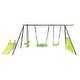 preview thumbnail 10 of 13, Six-Function Swing Set with Net for Outdoor Fun Safe for Kids Green & Blue - 152.49” L x 53.55” W x 70.87” H