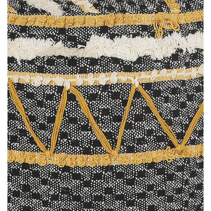 Sevita Geometric Tufted Multicolored Pouf