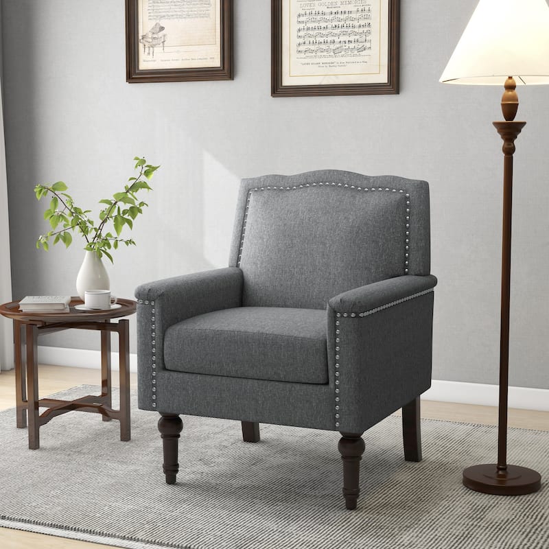 Upholstered Armchair with Nailhead Trims Accent Chair