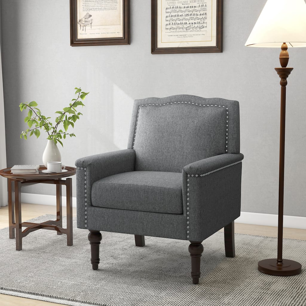 Upholstered Armchair with Nailhead Trims Accent Chair