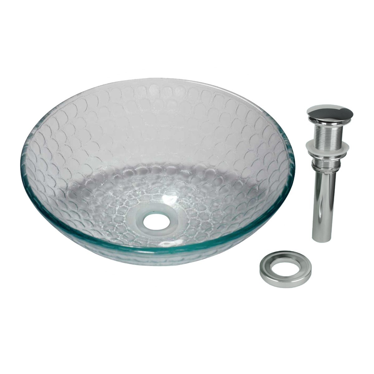 Renovator's Supply Tempered Glass Vessel Sink with Drain Frosted Green Bowl Sink